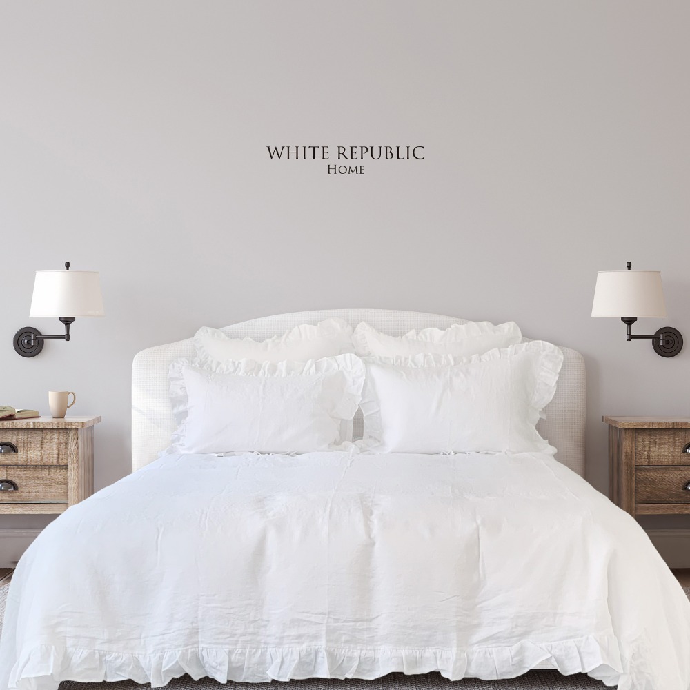 French Linen Ruffle White Collection