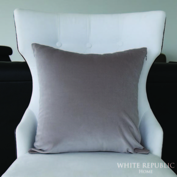 Mandarin Cotton Velvet Cushion Cover Pearl Grey 45*45