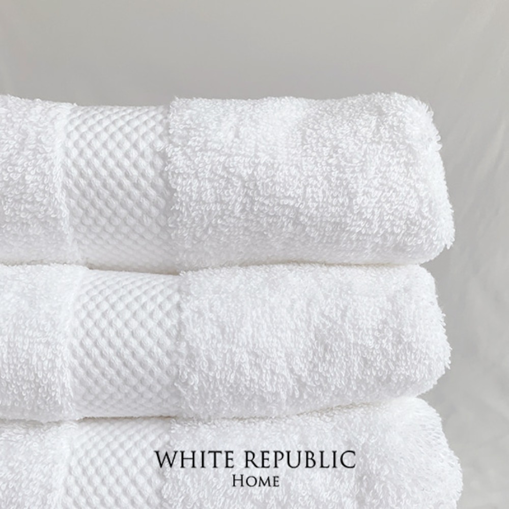 Savoy Collection Hand Towel - White / Light Grey