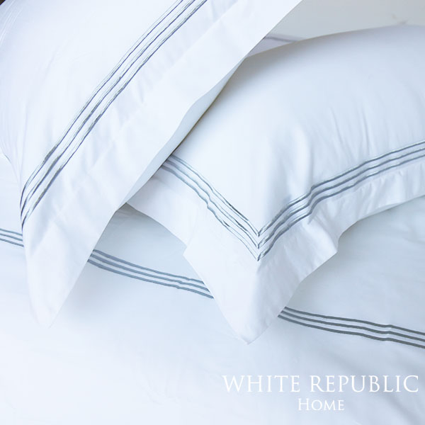 Dulwich Oxford Pillowcase (White-Silver)