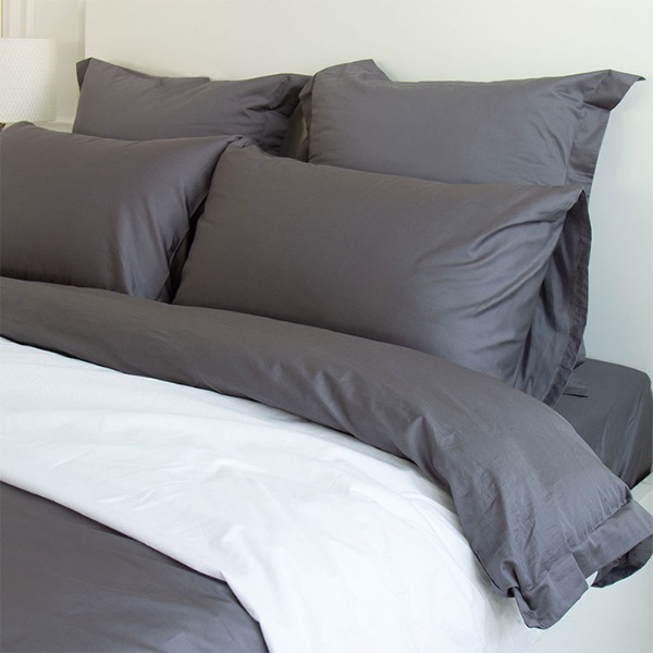 (Season out)  60수 순면 Duke Housewife Pillowcase(2P) - Charcoal Grey