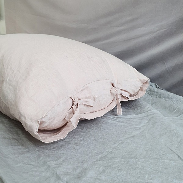 [베개솜세트]French Linen Housewife Pillowcase (Pink) + Microfiber 베개솜