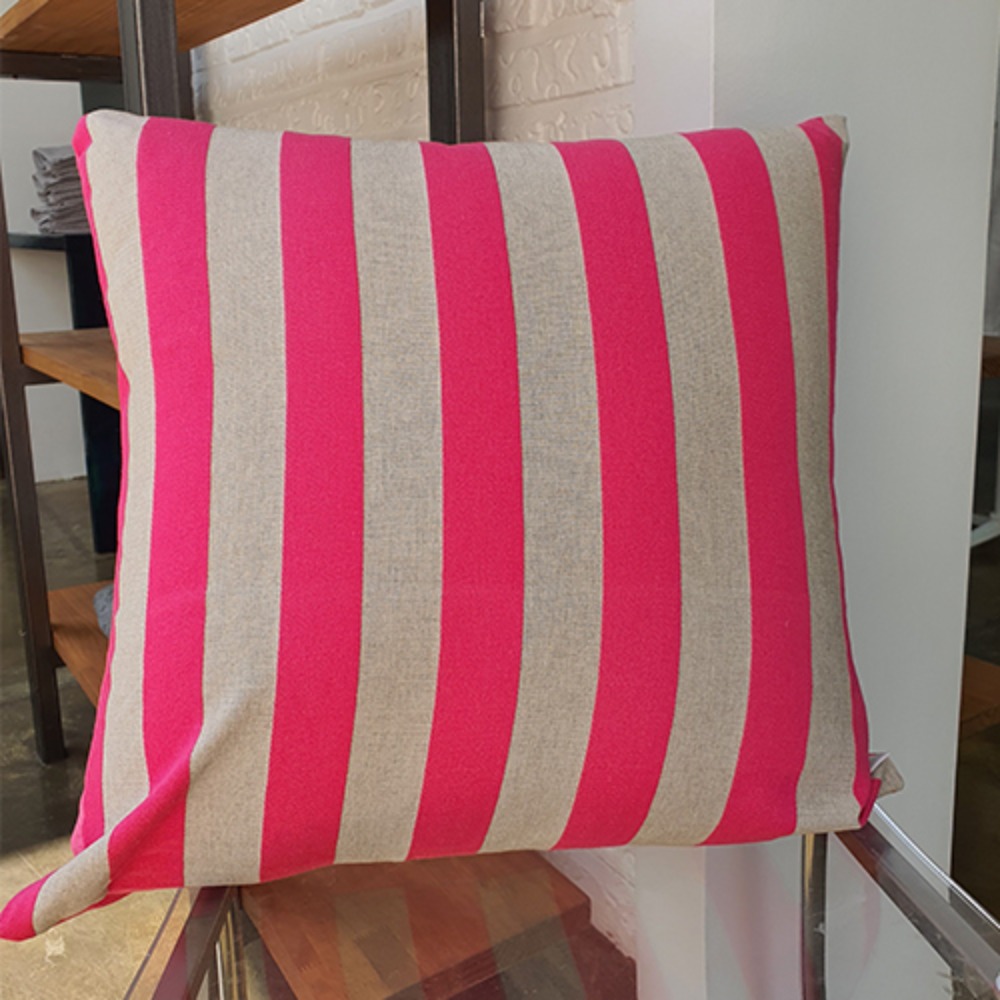 (Family Sale) DP) Belgium Stripe Hot Pink Cushion Case + Cushion pad 50x50