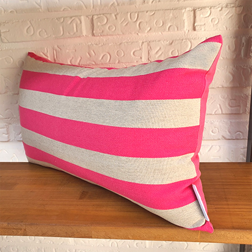 (Family Sale) DP) Belgium Stripe Hot Pink Cushion Case + Cushion pad Set 50x30