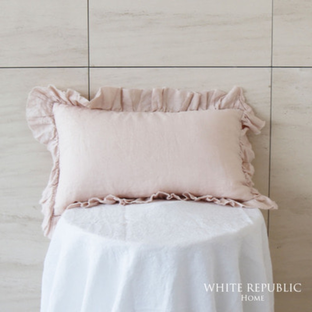 [패밀리세일]DP)French Linen Mini Ruffle Pillowcase Light Pink_A