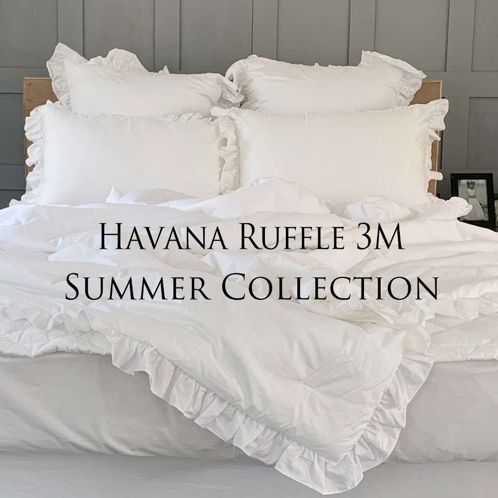 (80수 이집션코튼) Havana Ruffle 3M Summer Comforter Set (차렵이불세트)
